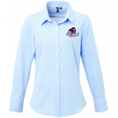 Women's Gingham Shirt Light Blue/White