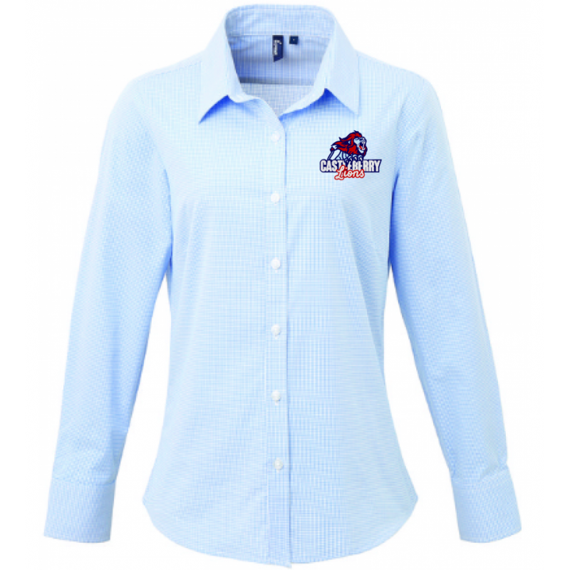 Women's Gingham Shirt Light Blue/White