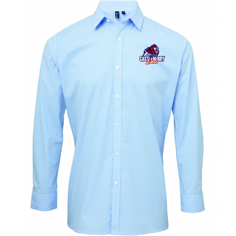 Men's Gingham Shirt Light Blue/White